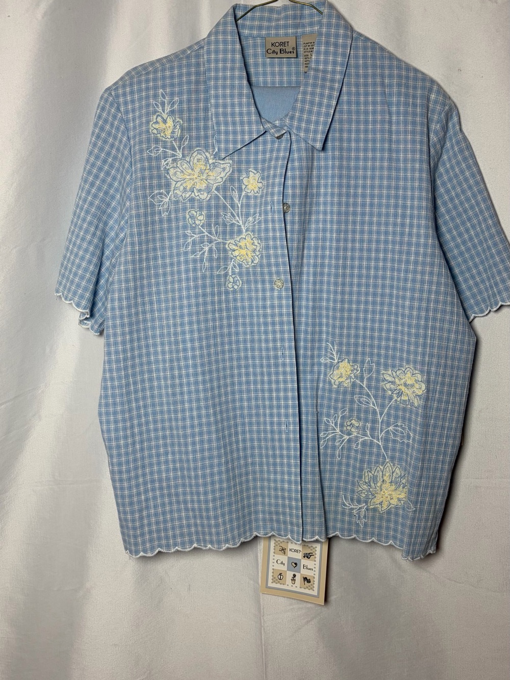 Koret Light Blue Checked Button-Up Shirt